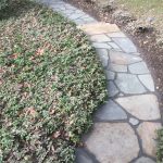 natural stone curved walkway
